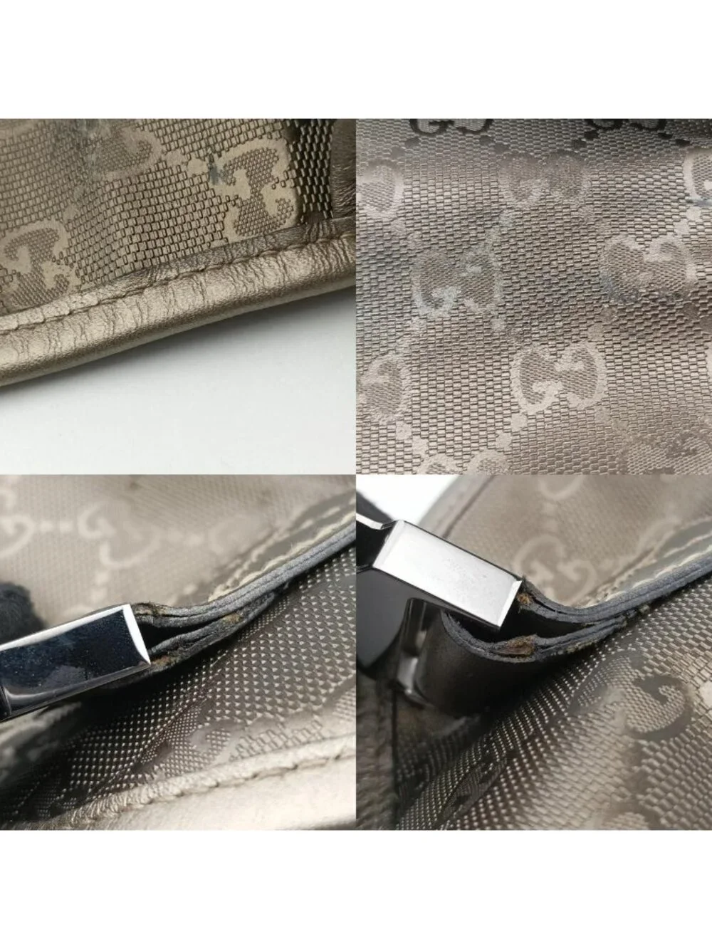 Gucci GG Plus Messenger Gold Leather